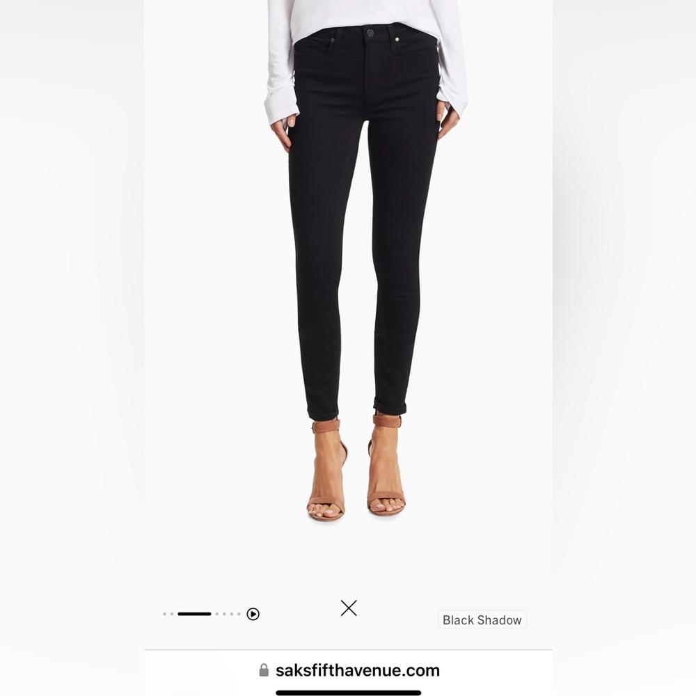 PAIGE Hoxton ultra skinny high rise black Jean size 28